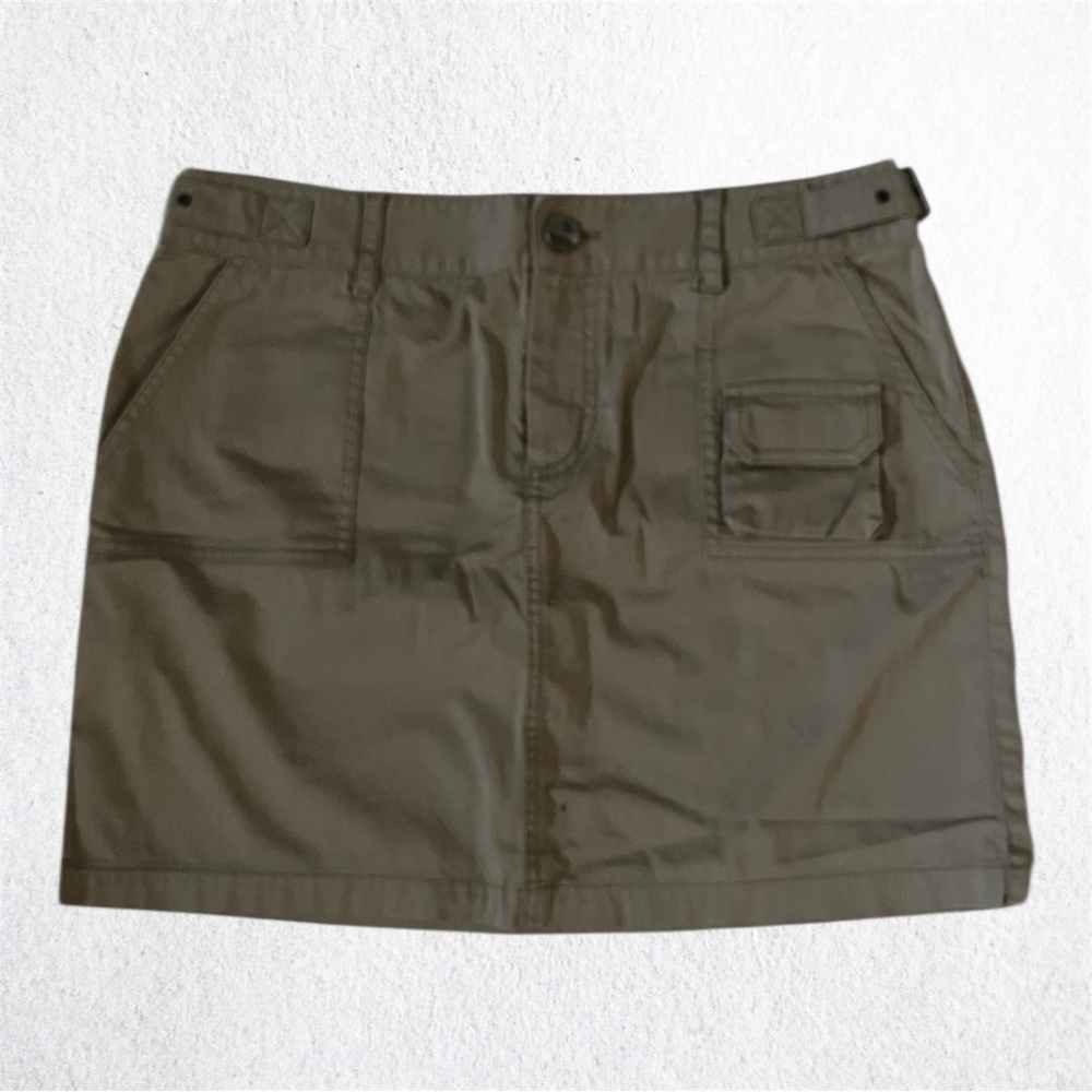 Gianni Bini Y2K Khaki Mini Skirt with Pockets and Adjustable Waist Size 6